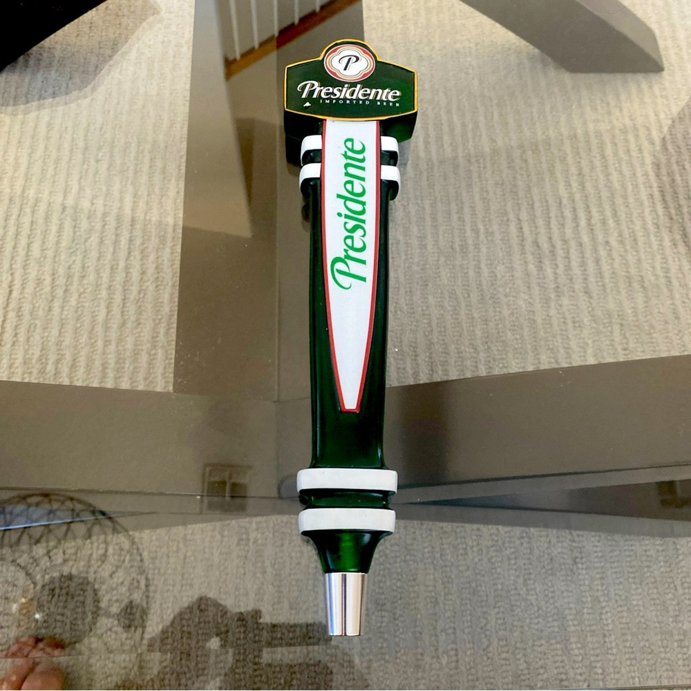 Rare Presidente imported beer Green translucent Logo Beer Tap Handle 12.5” Tall